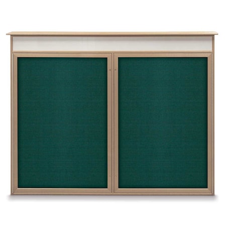 United Visual Products Single Door Enclosed Indoor Letterboard UV1124SD4824-BRONZE-BLUE
